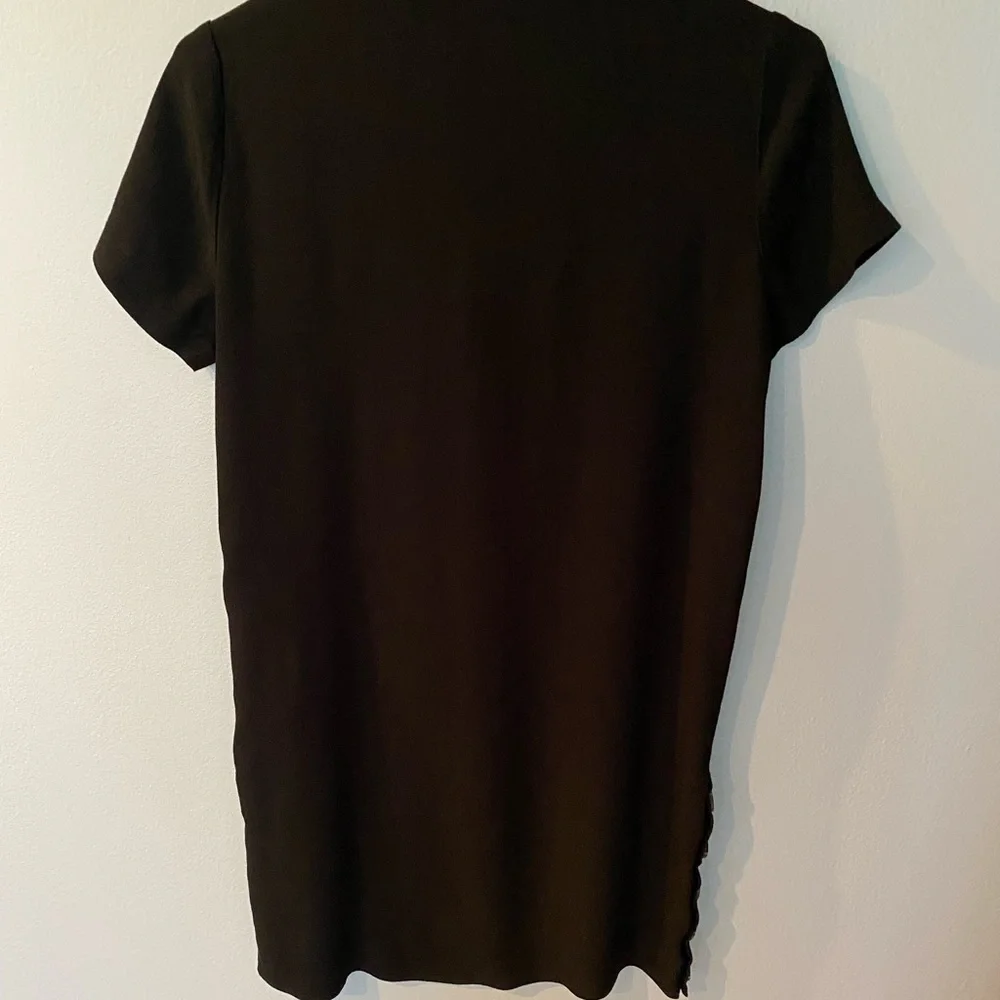 Last Call! Madewell Black V-neck Dress with Side Buttons, Small - Picture 6 of 8